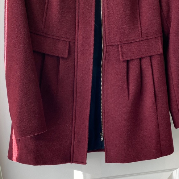 LOFT Rich Burgundy Pea Coat - XXSP - Picture 5 of 6